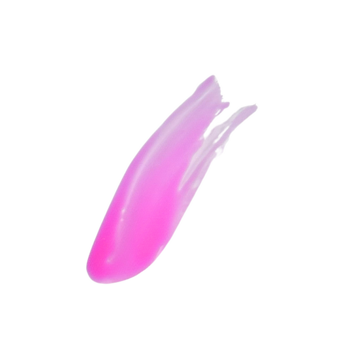Crystal Rose lip gloss swatch showing rich pigment and smooth texture