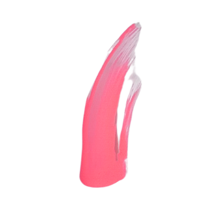 Close up of Pink Lemonade vivid pink lip gloss with high shine and full coverage