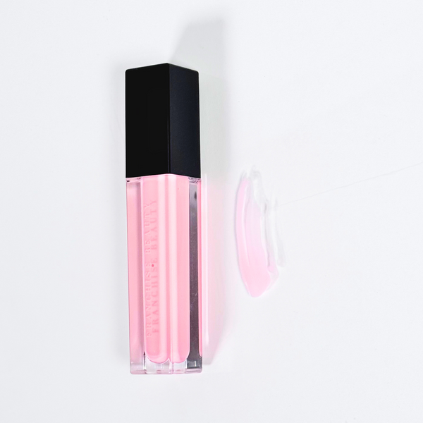 Porcelain Rose baby pink sheer lip gloss in clear tube
