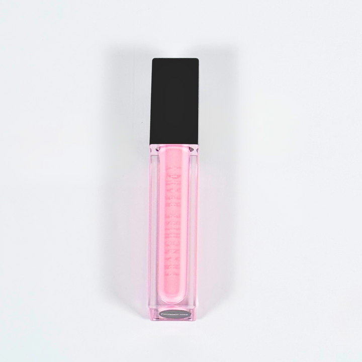 Porcelain Rose baby pink sheer lip gloss in clear tube