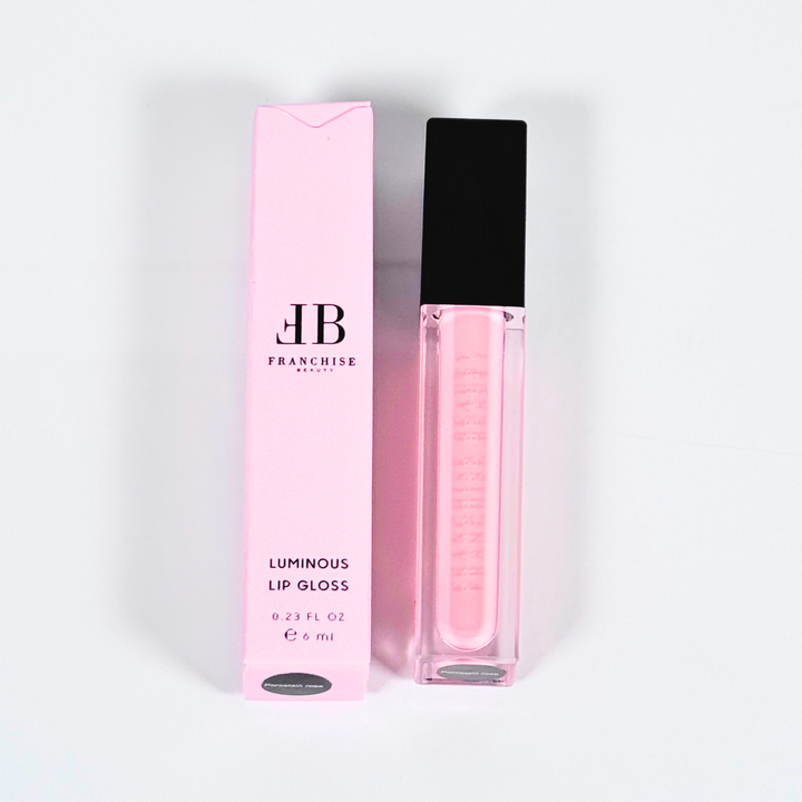 Porcelain Rose baby pink sheer lip gloss in recyclable packaging