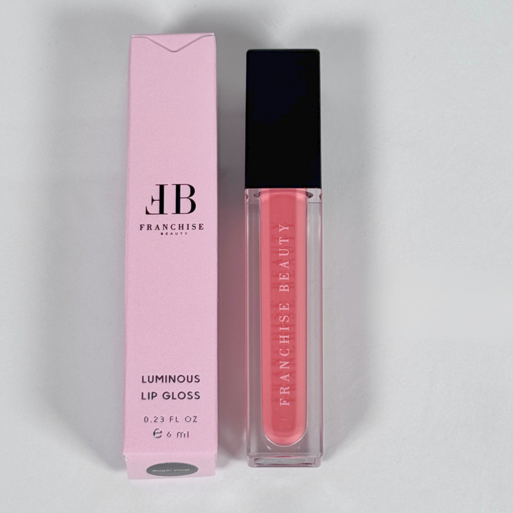 Sugar Coral pigmented coral nude lip gloss in recyclable tube – vegan and cruelty-free